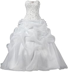 Strapless Organza/Satin 2015  Applique Lace Beaded Ruched  Ball Gown  Dress