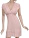 Sexy Pale Pink Babydoll Dress with Flower Crochet Lace Small