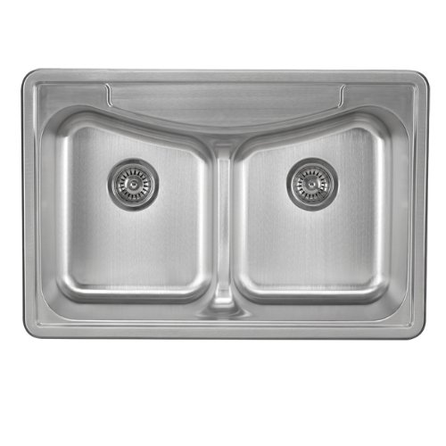 Ticor S989 Overmout Double Bowl Kitchen Sink