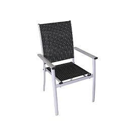 Garten Stapelstuhl Aluminium mit 2x2 Textilenbespannung