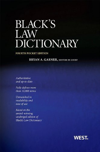 By Bryan A. Garner - Black's Law Dictionary, Pocket Edition, 4th (4th Edition) (5/18/11)