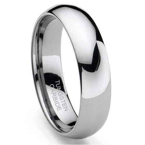 Tungsten Carbide Men's Plain Dome Wedding Band