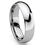 Tungsten Carbide Men's Plain Dome Polished Wedding Band Size 5-15.5