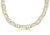 14K Solid Yellow Gold White Pave Flat Mariner Link Chain / Necklace 11mm Wide 22 inch Long. 41y DqgwAuL. SL160 14K Solid Yellow Gold White Pave Flat Mariner Link Chain / Necklace 11mm Wide 22 inch Long.