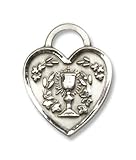 IMAGE OF Communion Heart Unusual & Specialty Sterling Silver Communion Heart Pendant Sterling Silver Lite Curb Chain