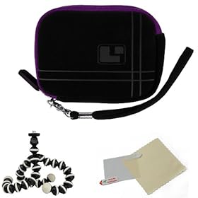 PURPLE Aero Bumb Travel Protection Slim Soft Micro-Suede Cover Carrying Sleeve Case Smart Design with Extra Accessory Pocket For Fujifilm FinePix JV200 / JV205 / JV250 / JV255 / JX520 / JX550 / JX590 / JX700 / JZ100 / JZ250 / JZ110 / JZ260 / JZ500 / JZ505 / JZ300 / JZ305 Point And Shoot Compact Digi