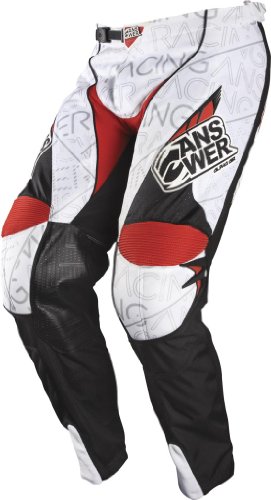 ANSWER ALPHA AIR MX MOTOCROSS DIRT PANT WHITE/RED 