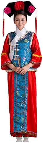 Chinese Ancient Costume Women's Halloween Cosplay Oriental ted-shirt&Blue FS