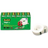 Scotch Magic Tape, 3/4 x 1000 Inches, Boxed, 6 Rolls (810K6)