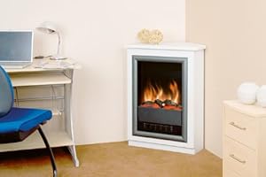 cheminee electrique d'angle blanche