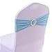 100PCS Stretch Wedding Chair Bands with Buckle Slider Sashes Bow Decorations 10 Colors (Light Blue)