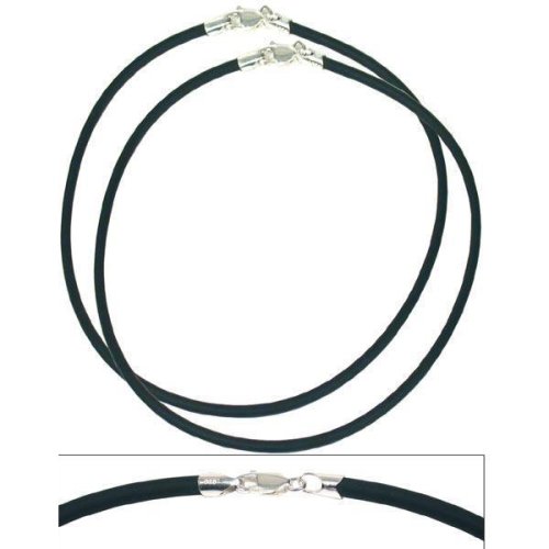 Ankle Bracelets 2 Rubber Cord Anklets Black