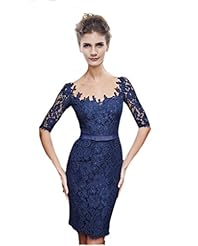 Sexy 2015 Lace Cocktail Knee Length Mother-of-the-Bride Dress 