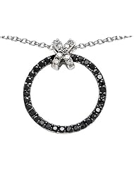 Original Star K (tm) Round Black and White Cubic Zirconia X and O Pendant in 925 Sterling Silver
