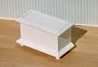 Dollhouse Miniature White Wood Blanket Chest