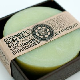 ARB - Aromatherapy Organic Face & Body Bar Soap Round Shape - CUCUMBER & MUSK MELON