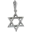 14K White Gold Star of David Pendant - 20.50x17.75mm