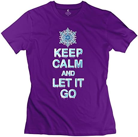 S-Kaso Girl Design Funny Keep Calm Let It Go T-shirt SizeMedium ColorPurple