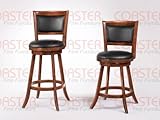 24 Swivel Bar Upholstered Seat Stool in Dark Espresso (Set of 2) by Coaster ....