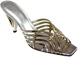 Ramon Tenza Irma Women's High Heel Metallic Silver Gold Dress Slide Sandals Ramon Tenza Irma Women's High Heel Metallic Silver Gold Dress Slide Sandals