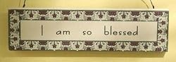 Hanging "I Am So Blessed" Home Garden Flower Design Wooden Sign #28780