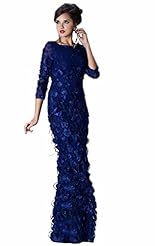 Crystal Applique Crystals Lace Beaded Cocktail Long Sleeves Chiffon/Taffeta/Tulle Bridesmaid Dress 