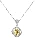 Sterling Silver Fancy-Cut Canary Cubic Zirconia Square Pendant by Crislu, 18