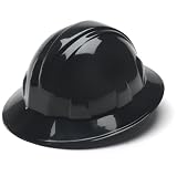 Pyramex Black Full Brim Style 4 Point Ratchet Suspension Hard Hat