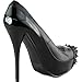 Qupid Women's Spiked Cap Round Toe Platform Pumps Glitter
