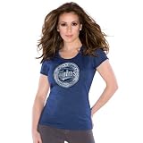 MLB Touch by Alyssa Milano Minnesota Twins Ladies Raw Edge Ribbed T-shirt - Navy Blue (Large)