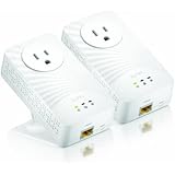 ZyXEL 600 Mbps Mini Powerline AV2 Gigabit Adapter with AC Pass Through, Starter Kit - 2 Units (PLA5215KIT)