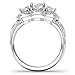 Metal Factory Sz 8 Sterling Silver 925 3 Stone CZ Cubic Zirconia Halo Engagement Ring