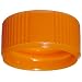 Chemglass CLS-3005-005 Microtube Flat Top Closure with O-Ring, Orange (Pack of 1000)