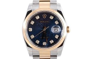 Rolex Mens 2 Tone Datejust Blue Dial Oyster Band from Rolex