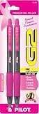 Pilot G2 Breast Cancer Awareness Pink Pens with Black Ink, Retractable Gel Ink Rolling Ball, Fine Point, 2-Pack (31331)