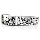 Hip Hop Wholesale - WHITE SKULL BELT WITH BUCKLE, FITS ANY KIND OF BUCKLE