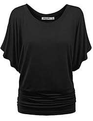 Apparel: LL WT742 Womens Boat Neck Short Sleeve Dolman Drape Top S BLACK