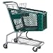 Green Plastic Shopping Cart 5.2 Cu. Foot Capacity