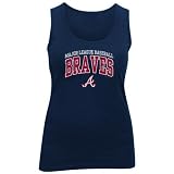 Majestic Atlanta Braves Ladies Navy Blue Classic Rebel Tank Top