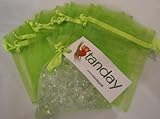 Tanday 150 Premium Apple Green Sheer Organza Gift Bags 4.5X5.5