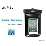 amix　防水防塵ケース　AQUA MARINA for Smart Phone AAM-001 ブラック　防水性能【ＩＰＸ８】ネックストラップ付属