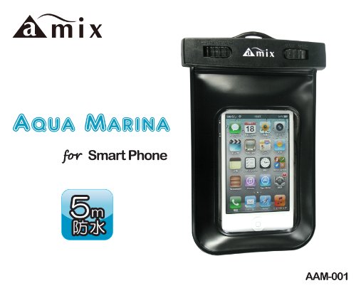 amix　防水防塵ケース　AQUA MARINA for iPhone5/4/4S,iPod touch5/4 AAM-001 ブラック　防水性能【ＩＰＸ８】ネックストラップ付属