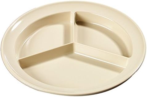 Carlisle KL20325 Kingline Tan 3-Compartment Plate - Dozen