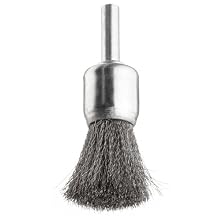 Norton 3/4" x .006 x 1/4 Wire Shank Stem Mounted Crimped End Brush, for use with Stainless Steel (Pack of 1)