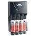 Opteka 2400mAh Rechargeable AA Batteries with 90min AC/DC Rapid Charger