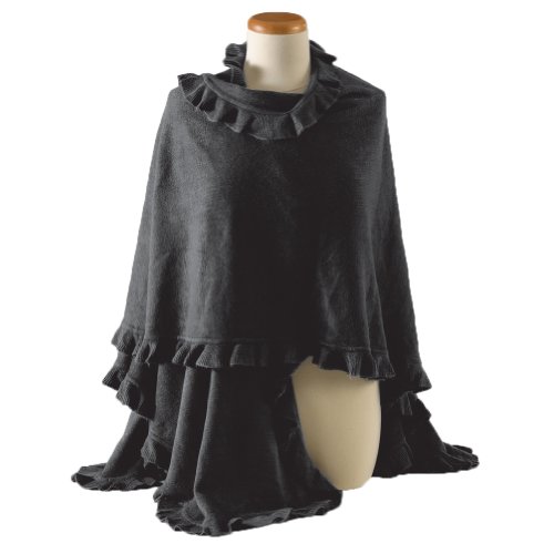 Ruffle Trim Knit Poncho-like Shawl Wrap. 44