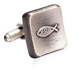 Ichthus Christian Cufflinks-CLI-PD-JC-VTG