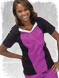 Applause Scrubs Savvy Colorblock Top – Onyx and Orchid