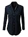 RubyK Womens Boyfriend Button Down Denim Shirt with Pockets