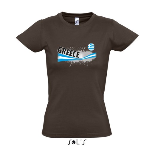 Fanshirt-Damen GREECE, Griechenland Ländershirt EM / WM Trikot S-XXL , Chocolate , S